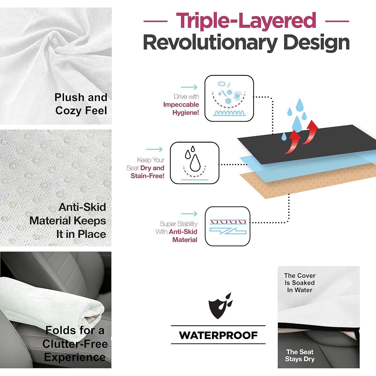 Cubierta de Asiento de Coche Impermeable Lebogner Blanca