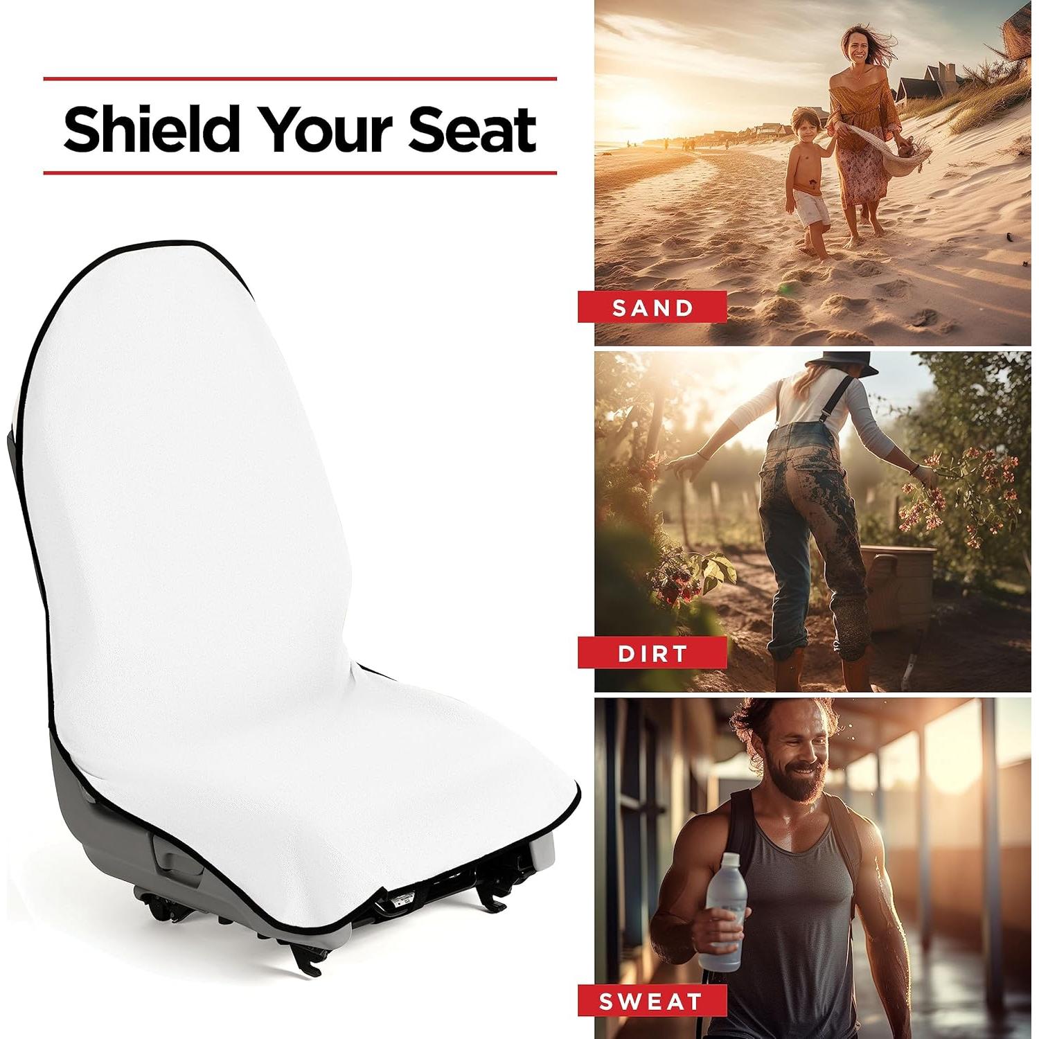 Cubierta de Asiento de Coche Impermeable Lebogner Blanca