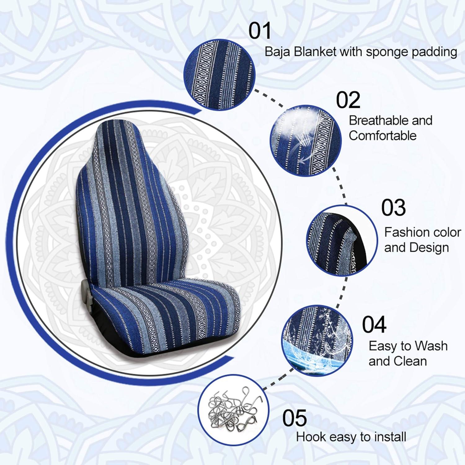 Funda de Asiento Baja Universal uxcell Azul Marino 32x32 cm