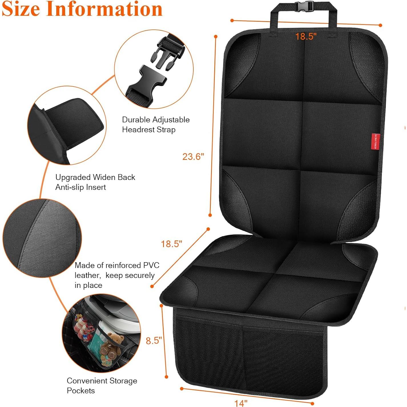 Protector de Asiento de Coche OCCKAI Negro 600D Impermeable