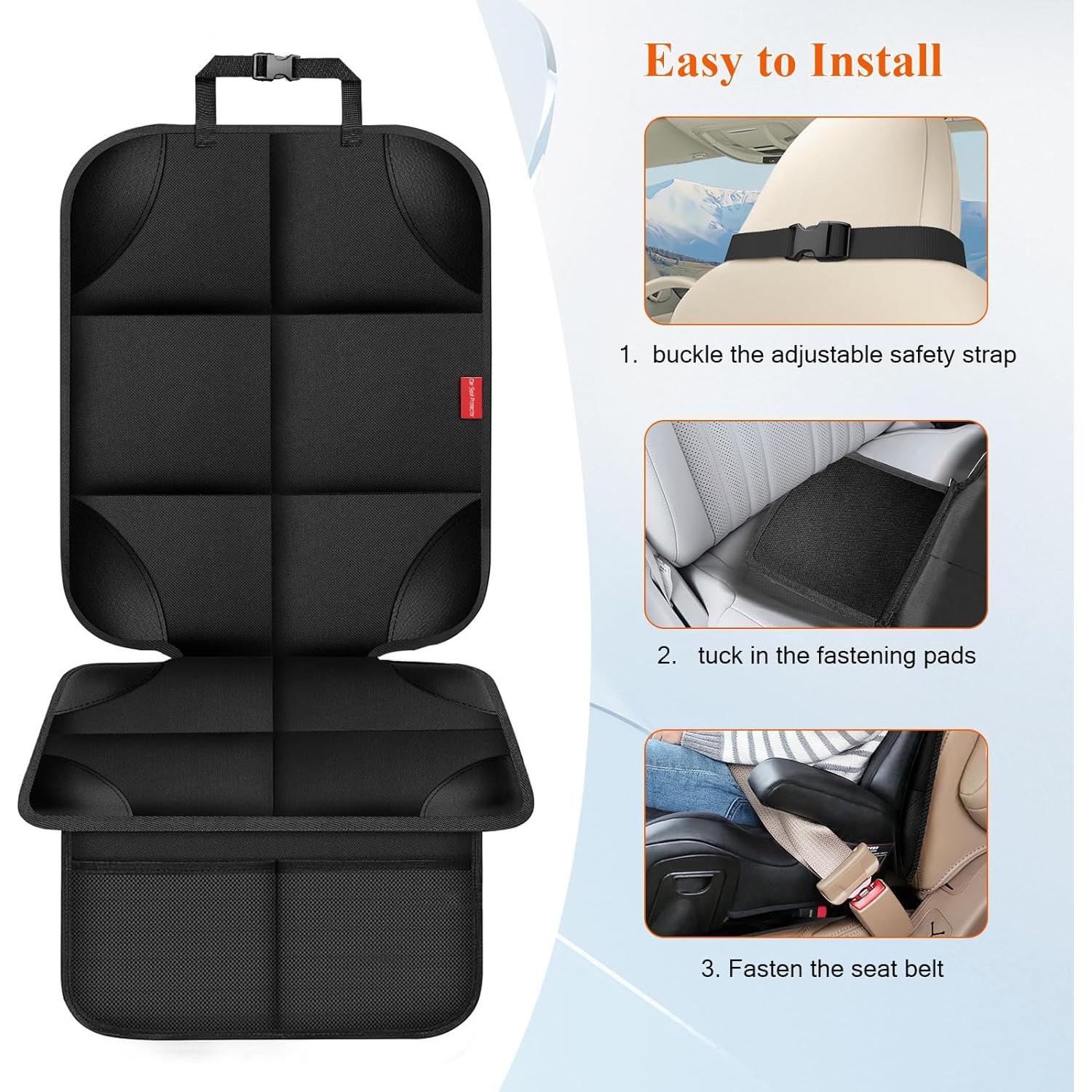 Protector de Asiento de Coche OCCKAI Negro 600D Impermeable