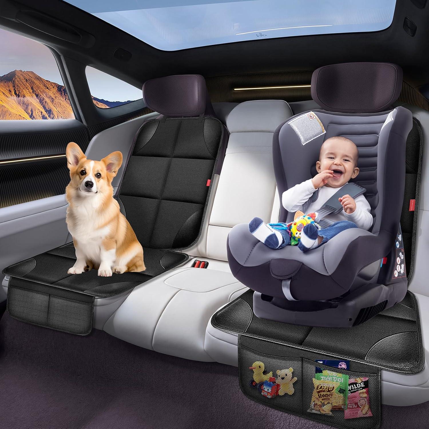 Protector de Asiento de Coche OCCKAI Negro 600D Impermeable