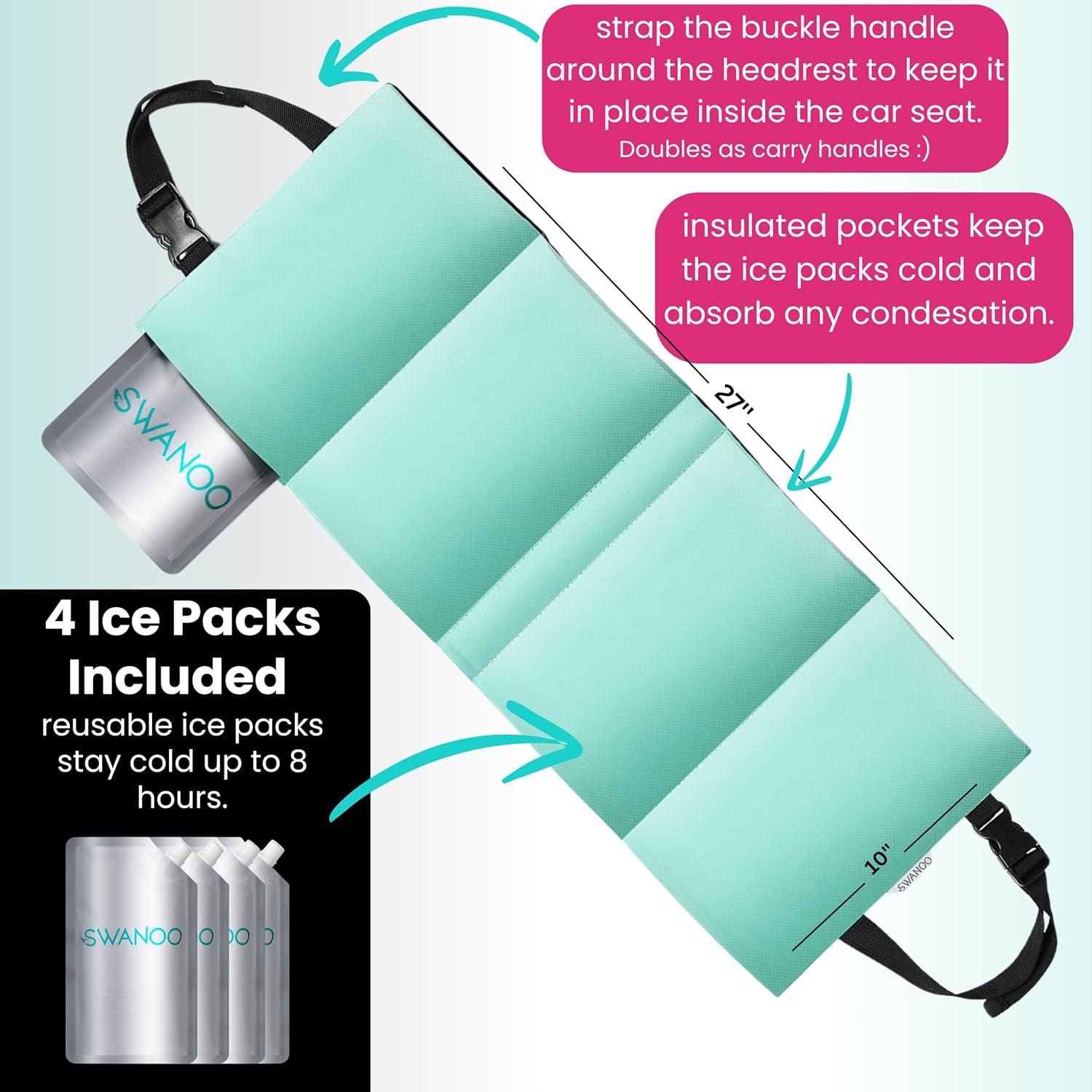 Almohadilla de Enfriamiento para Asiento de Auto Swanoo - 4 Paquetes de Hielo