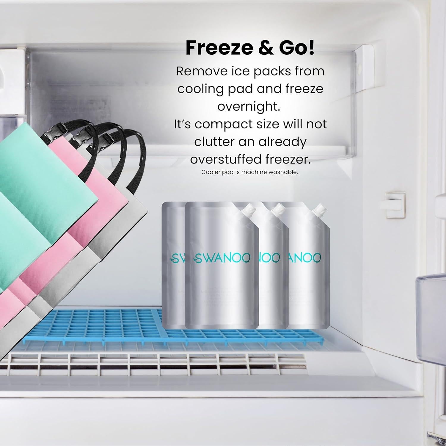 Almohadilla de Enfriamiento para Asiento de Auto Swanoo - 4 Paquetes de Hielo