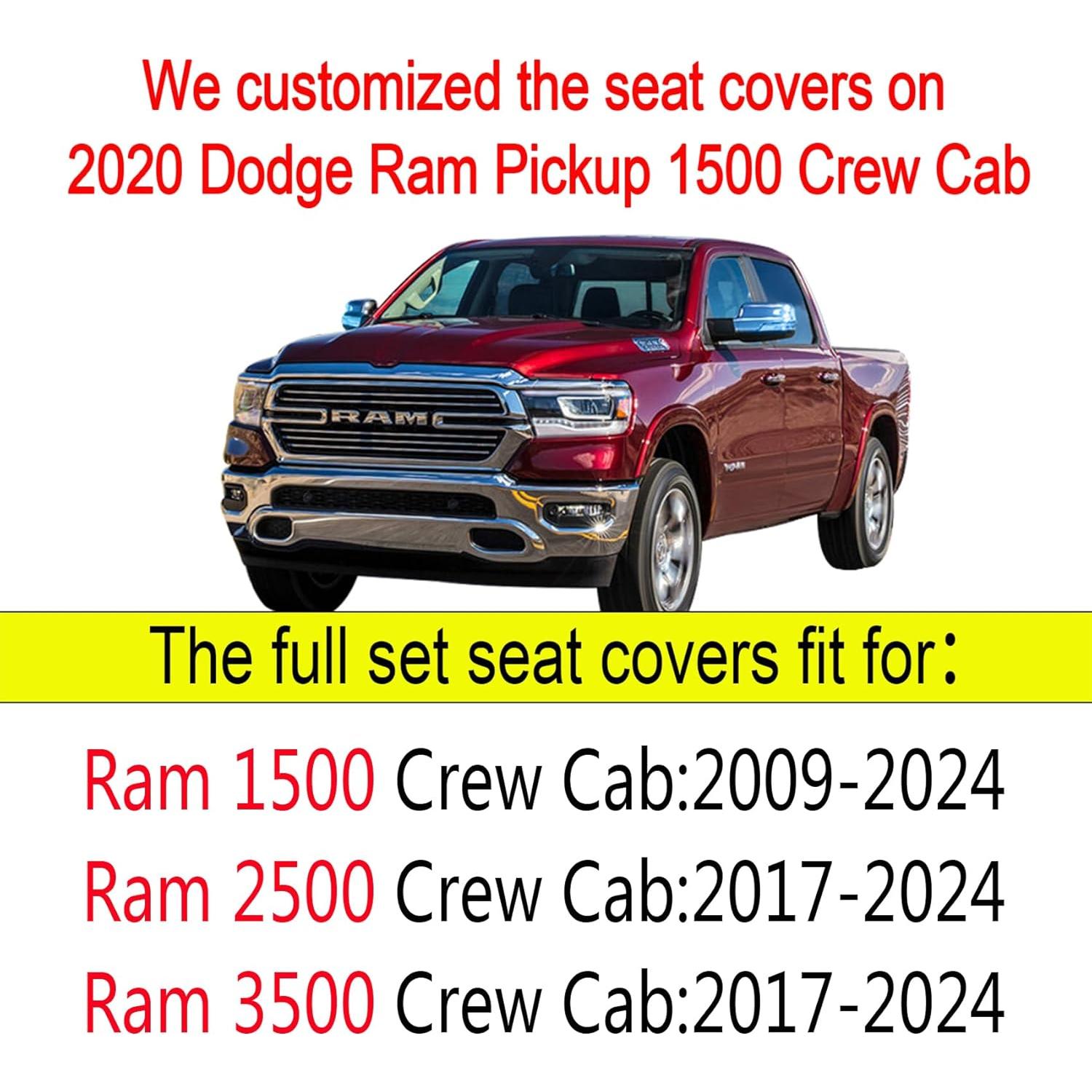 Fundas de Asiento de Coche YIERTAI para Dodge Ram 2009-2024