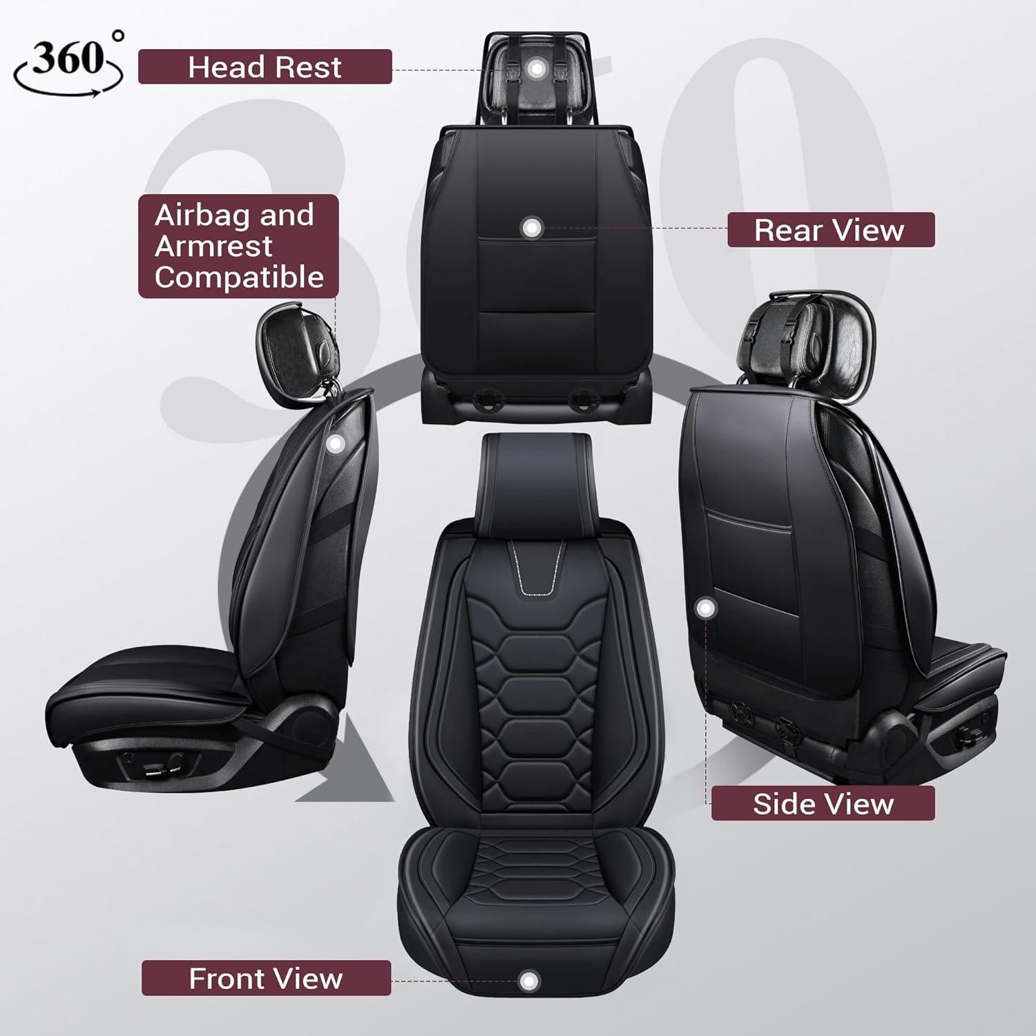Funda de Asientos para Auto OASIS AUTO OS-004 Negra Impermeable