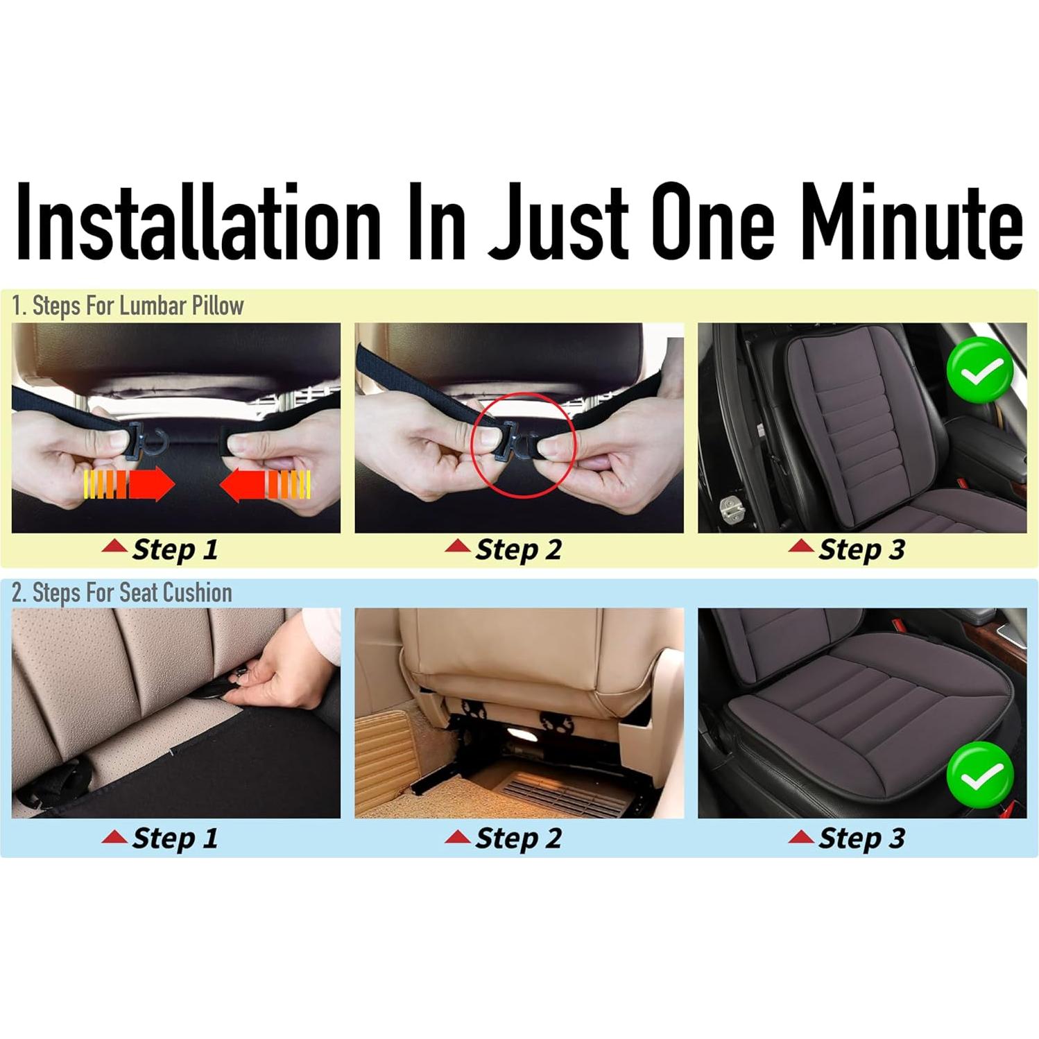 Cojín de Asiento y Soporte Lumbar Lofty Aim - Gris Oscuro