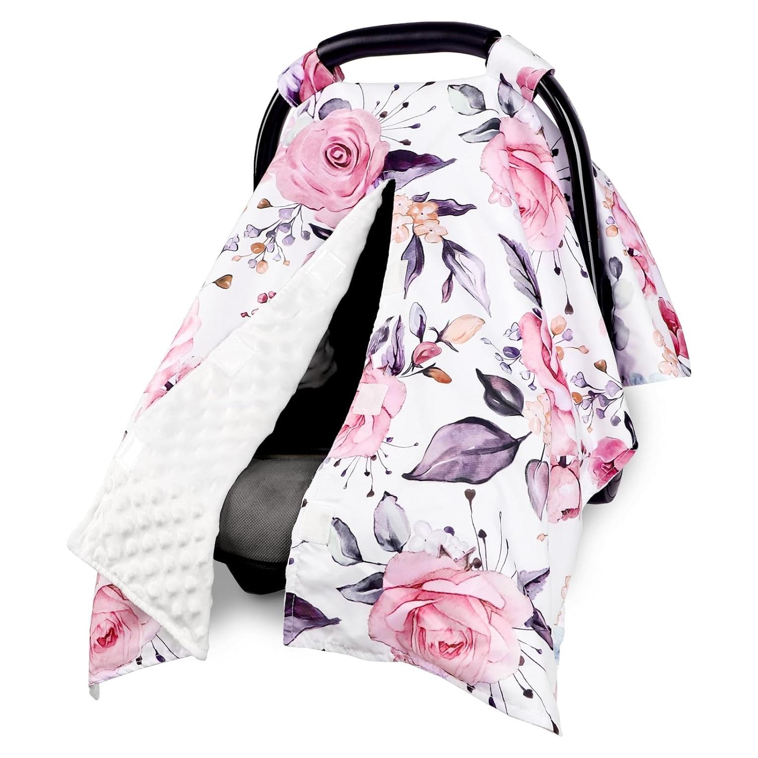 Funda para Asiento de Auto Bebé Pea Pod Rosa Floral Transpirable