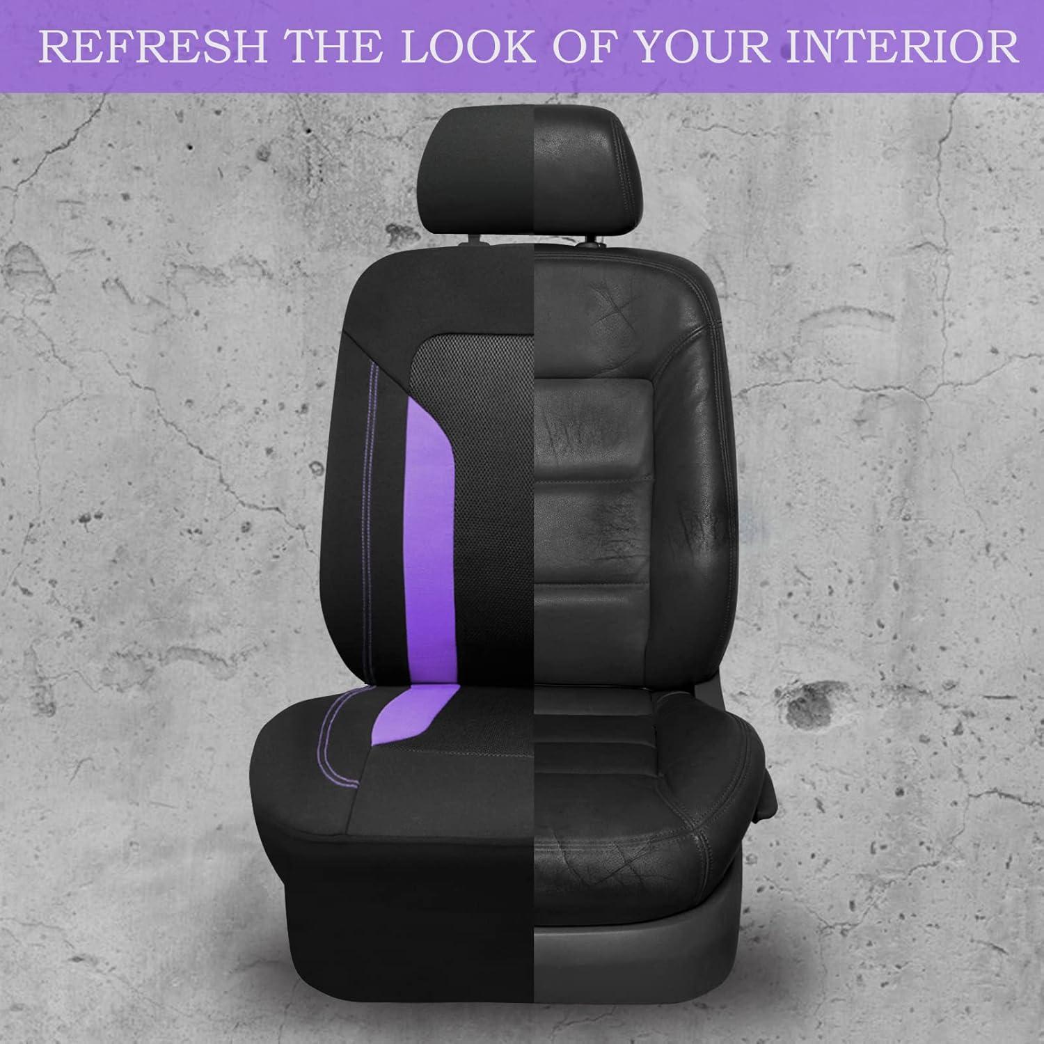Funda de Asiento de Coche CAR PASS 3D Transpirable Negra y Púrpura