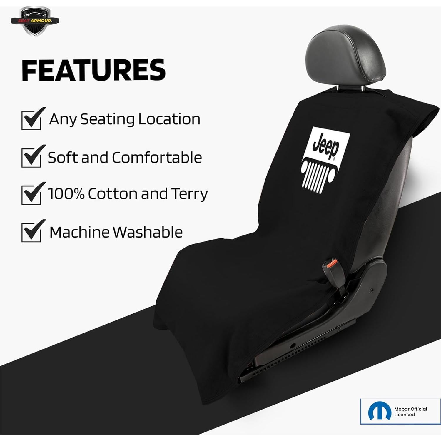 Funda de Asiento Jeep Seat Armour SA100JEPGB Negra Lavable