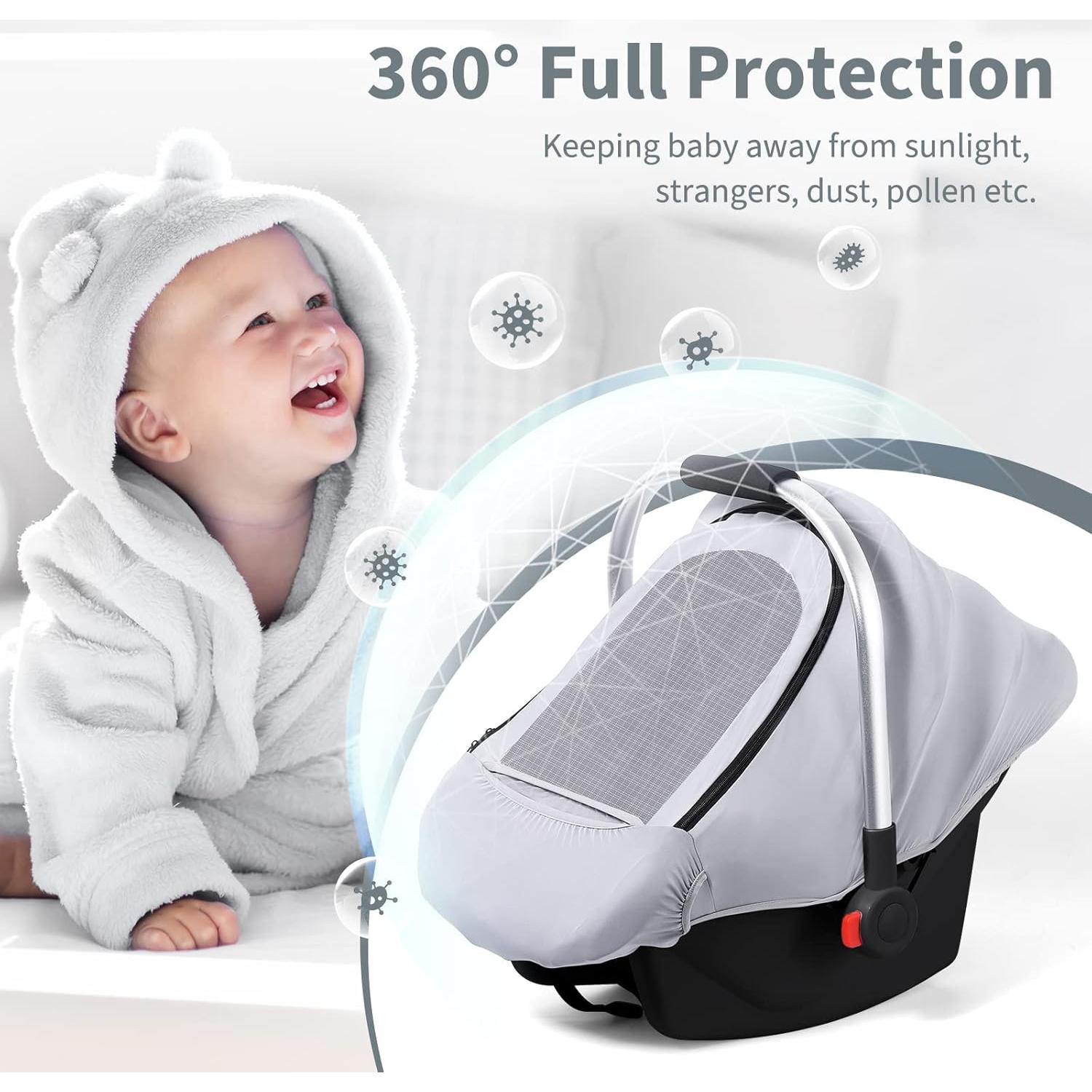 Funda de Asiento de Coche para Bebés Gris-Azul Universal