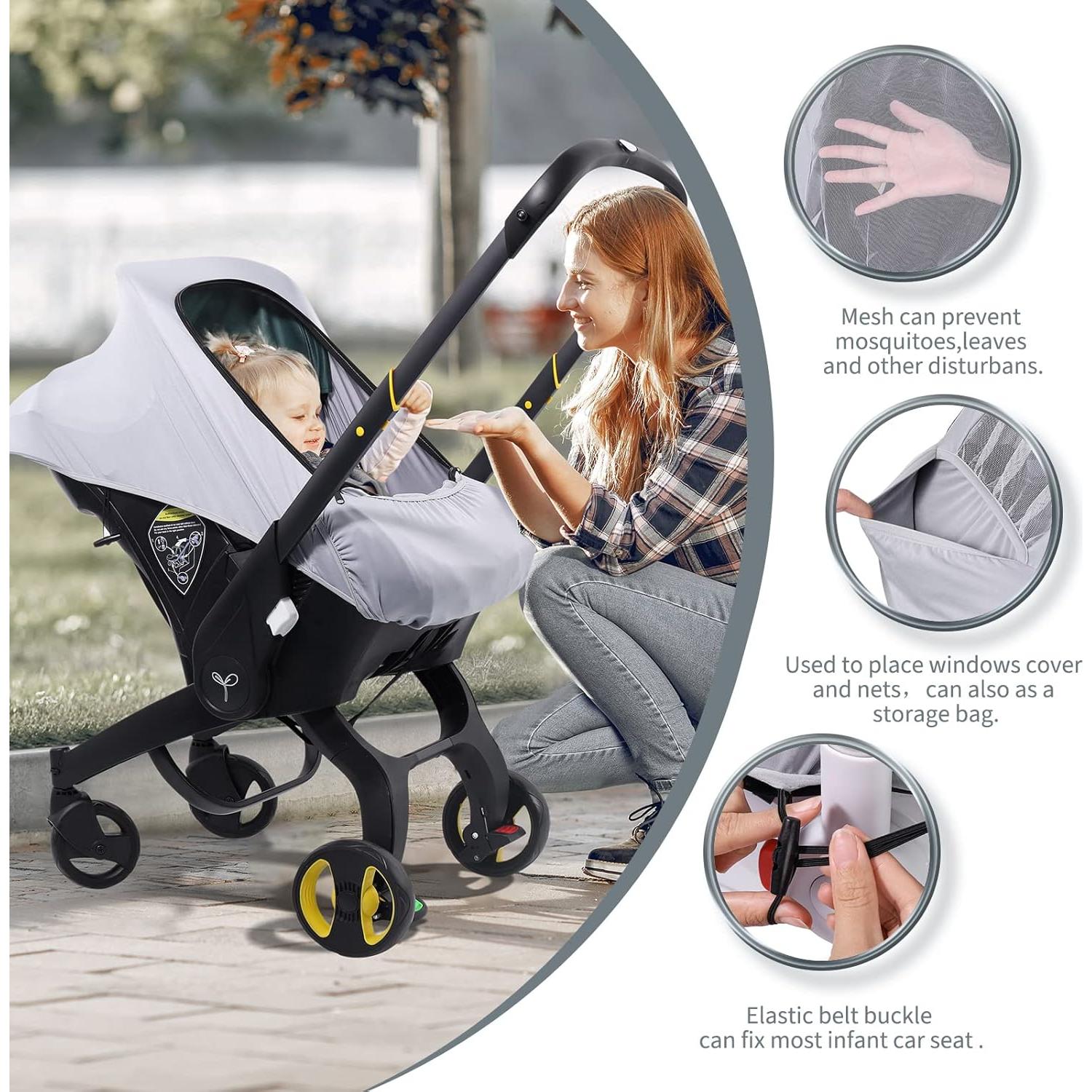 Funda de Asiento de Coche para Bebés Gris-Azul Universal