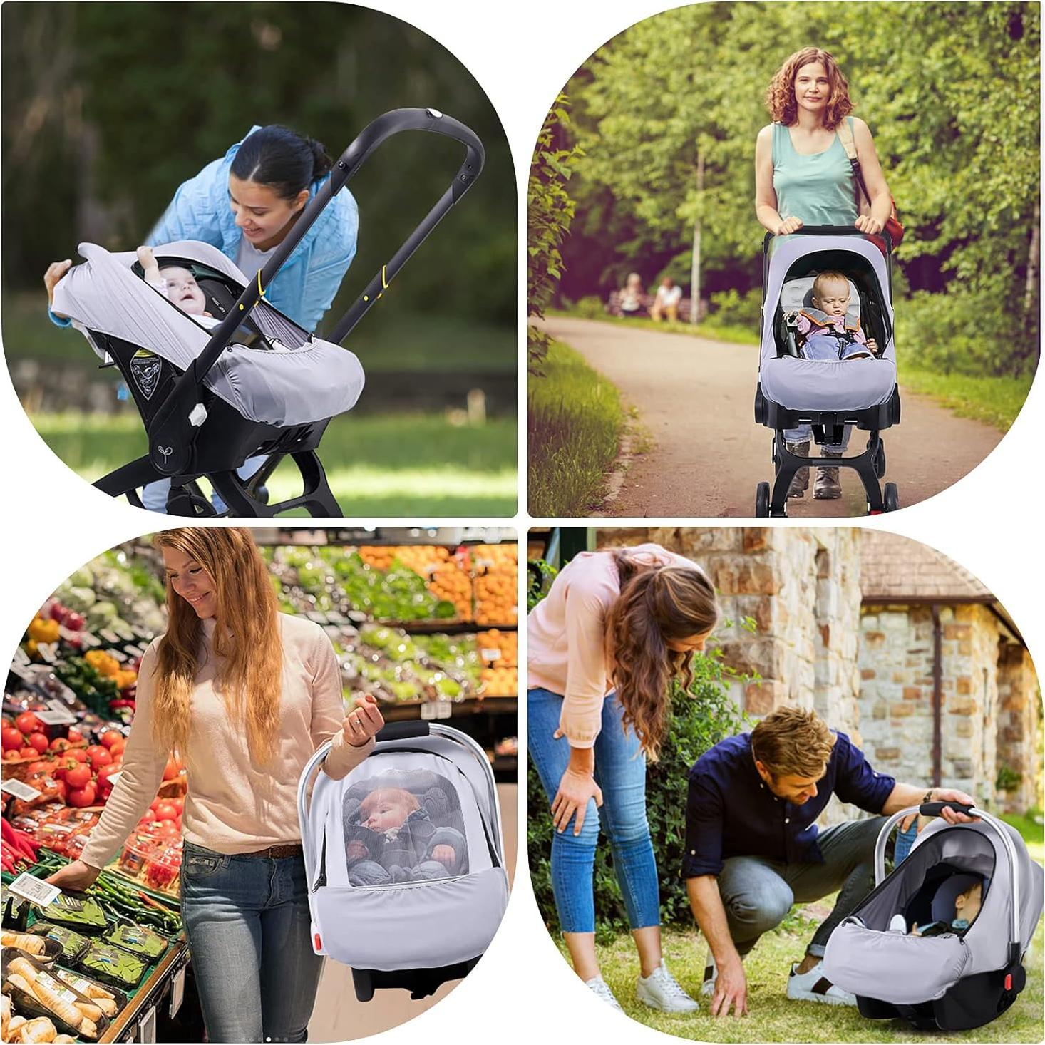 Funda de Asiento de Coche para Bebés Gris-Azul Universal