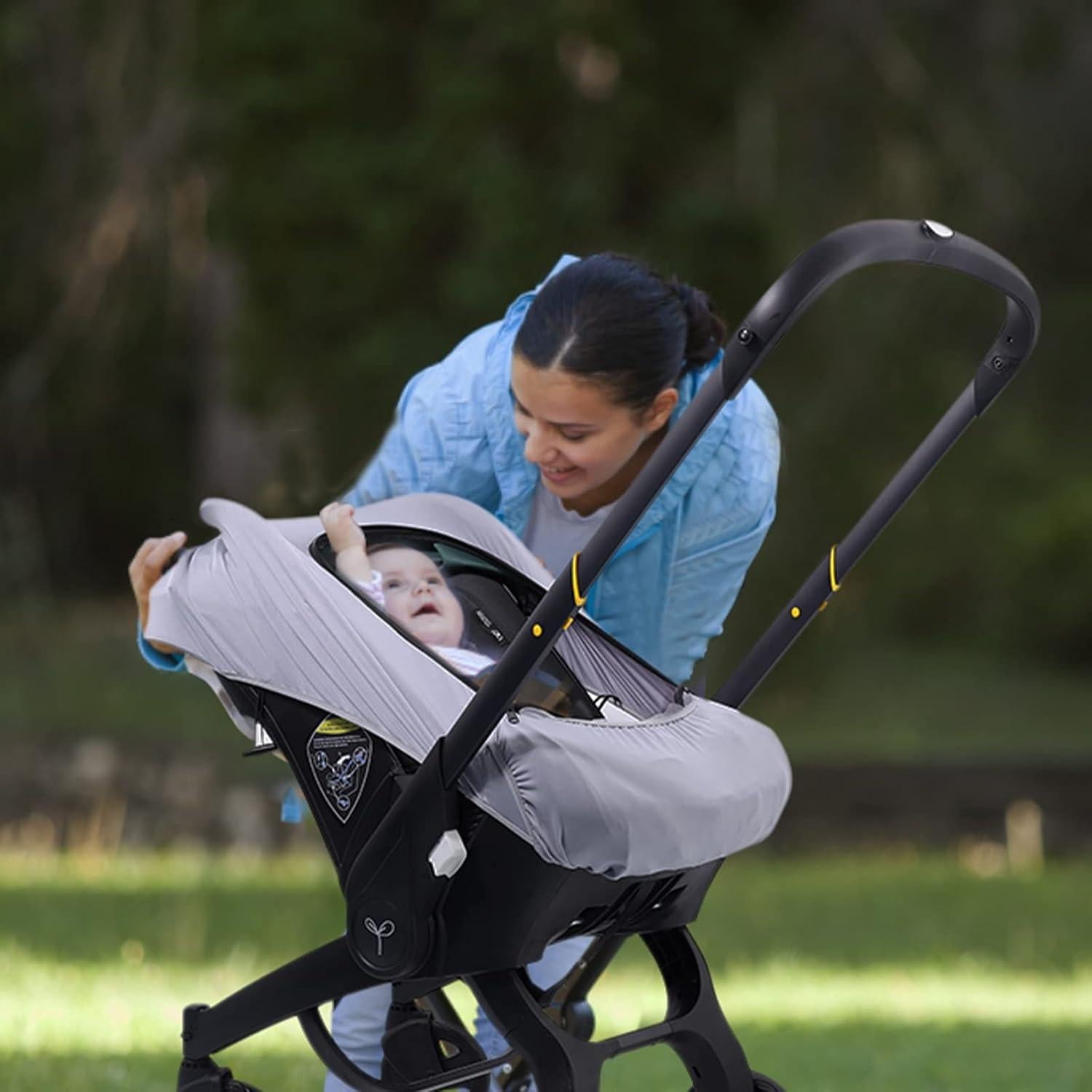 Funda de Asiento de Coche para Bebés Gris-Azul Universal