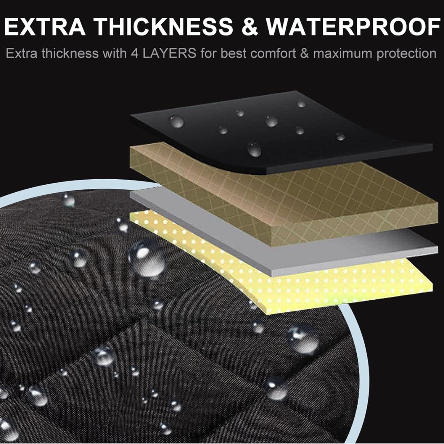 Cubierta de Asiento para Perros AsFrost 2 PCS Impermeable Negro