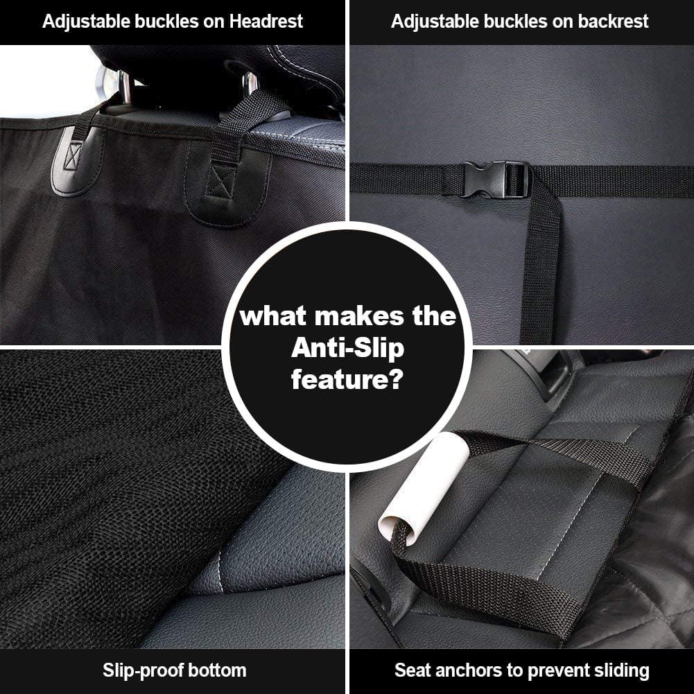 Cubierta de Asiento para Perros AsFrost 2 PCS Impermeable Negro