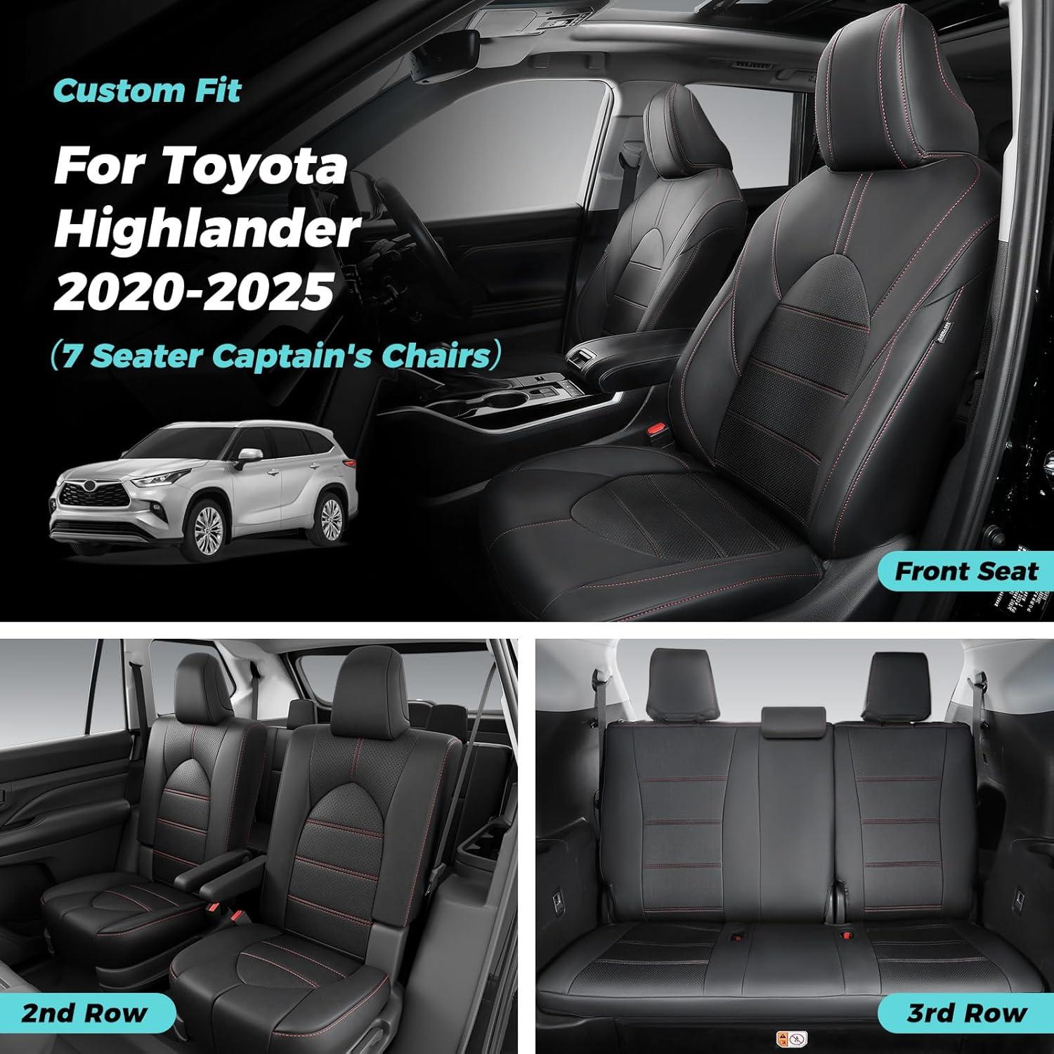 Cubiertas de Asientos de Coche FEINEPRO para Toyota Highlander 2020-2025