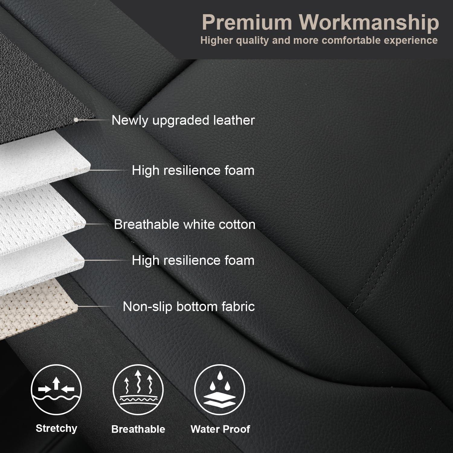 Funda de Asiento Delantero GIANT PANDA para Kia - 2-Pack Negro