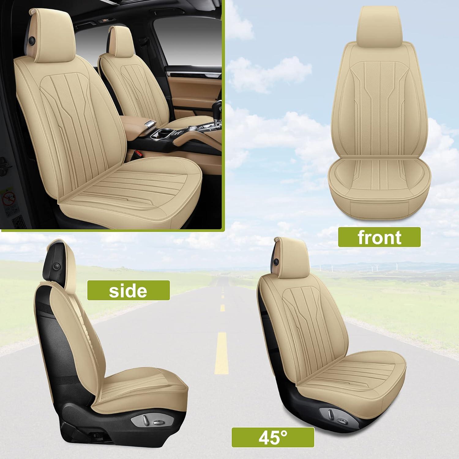 Cubiertas de Asiento de Coche AOOG Beige Ajuste Universal
