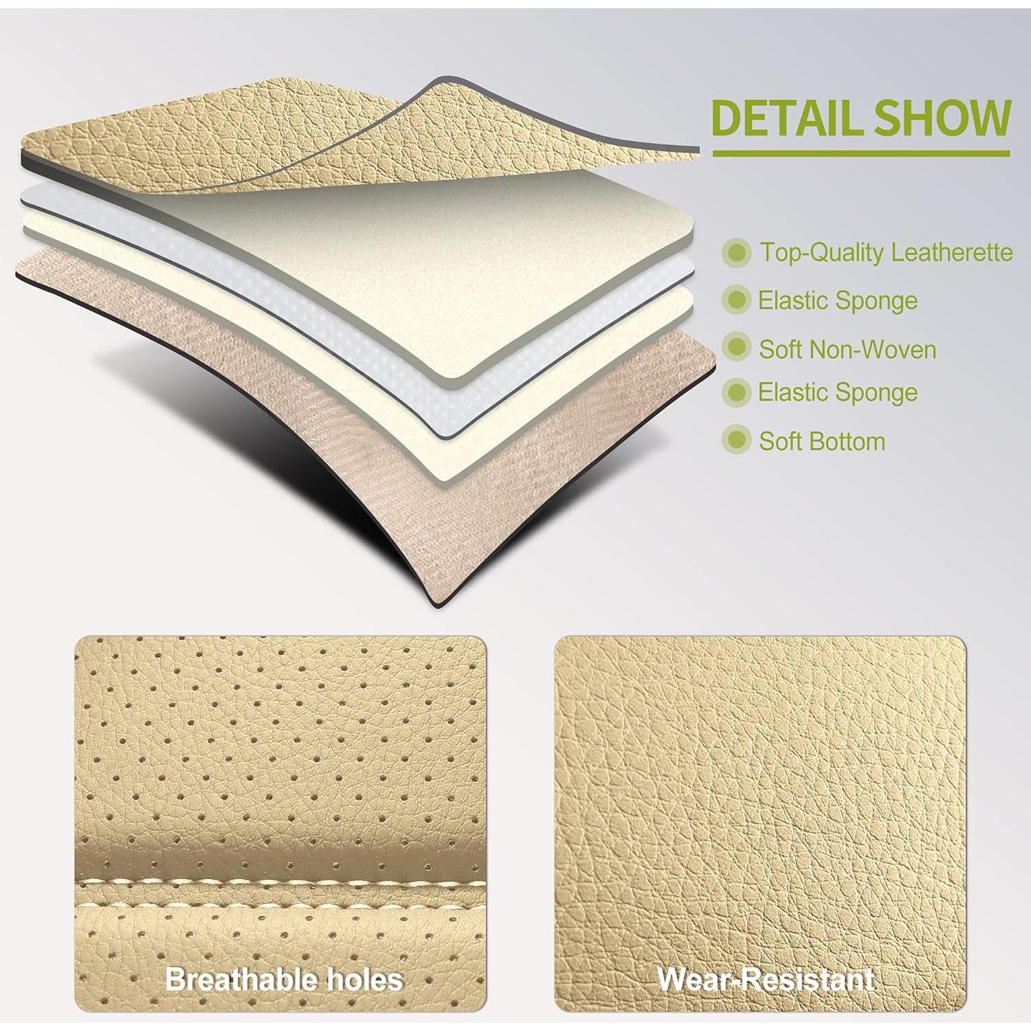 Cubiertas de Asiento de Coche AOOG Beige Ajuste Universal