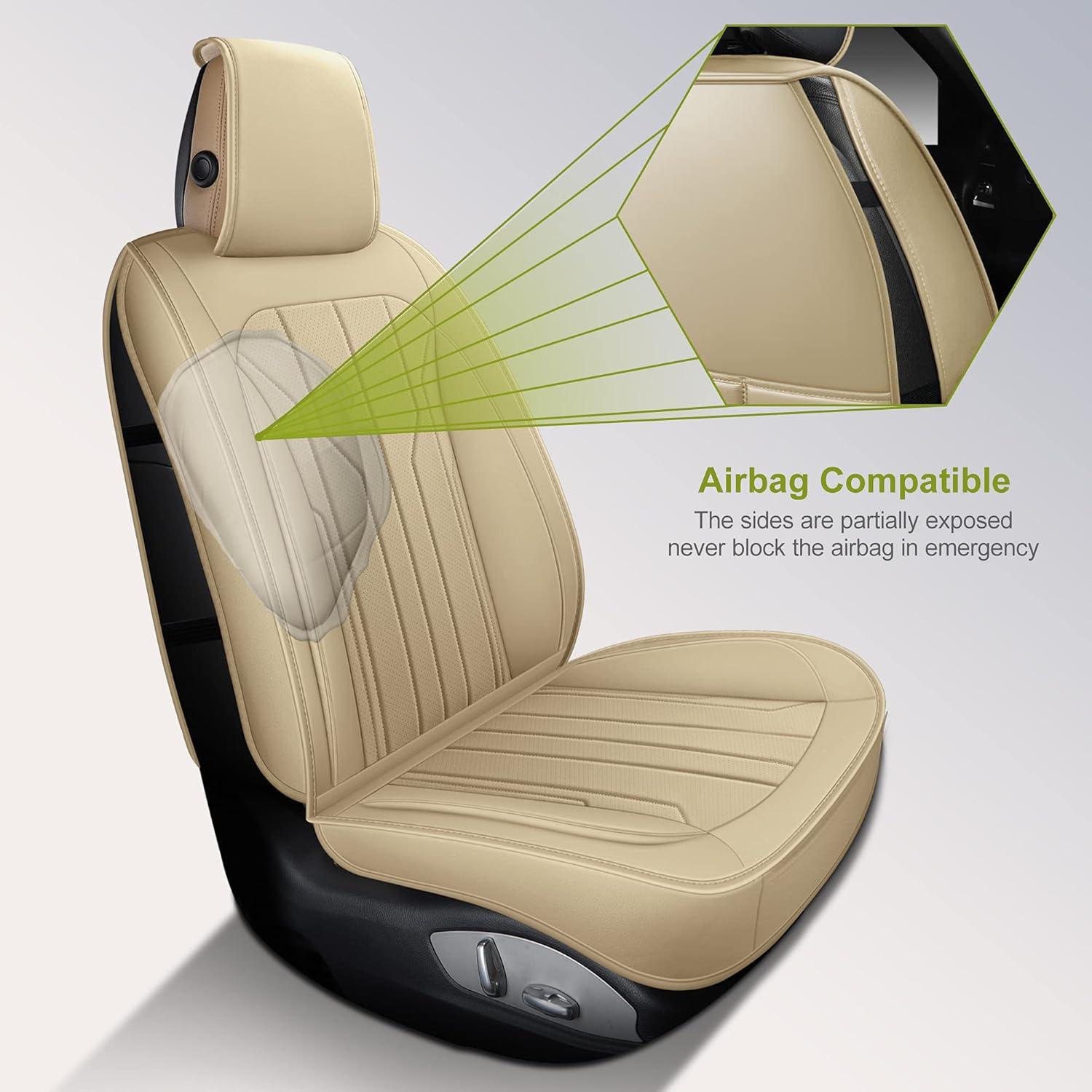 Cubiertas de Asiento de Coche AOOG Beige Ajuste Universal