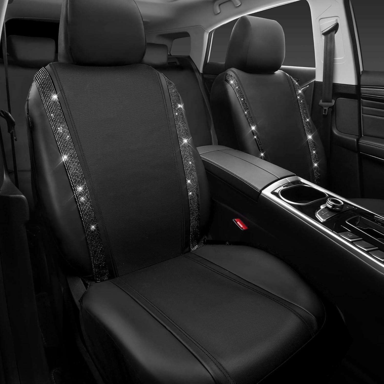 Funda de Asiento de Coche CAR PASS Negra con Brillantes 2 Pzs