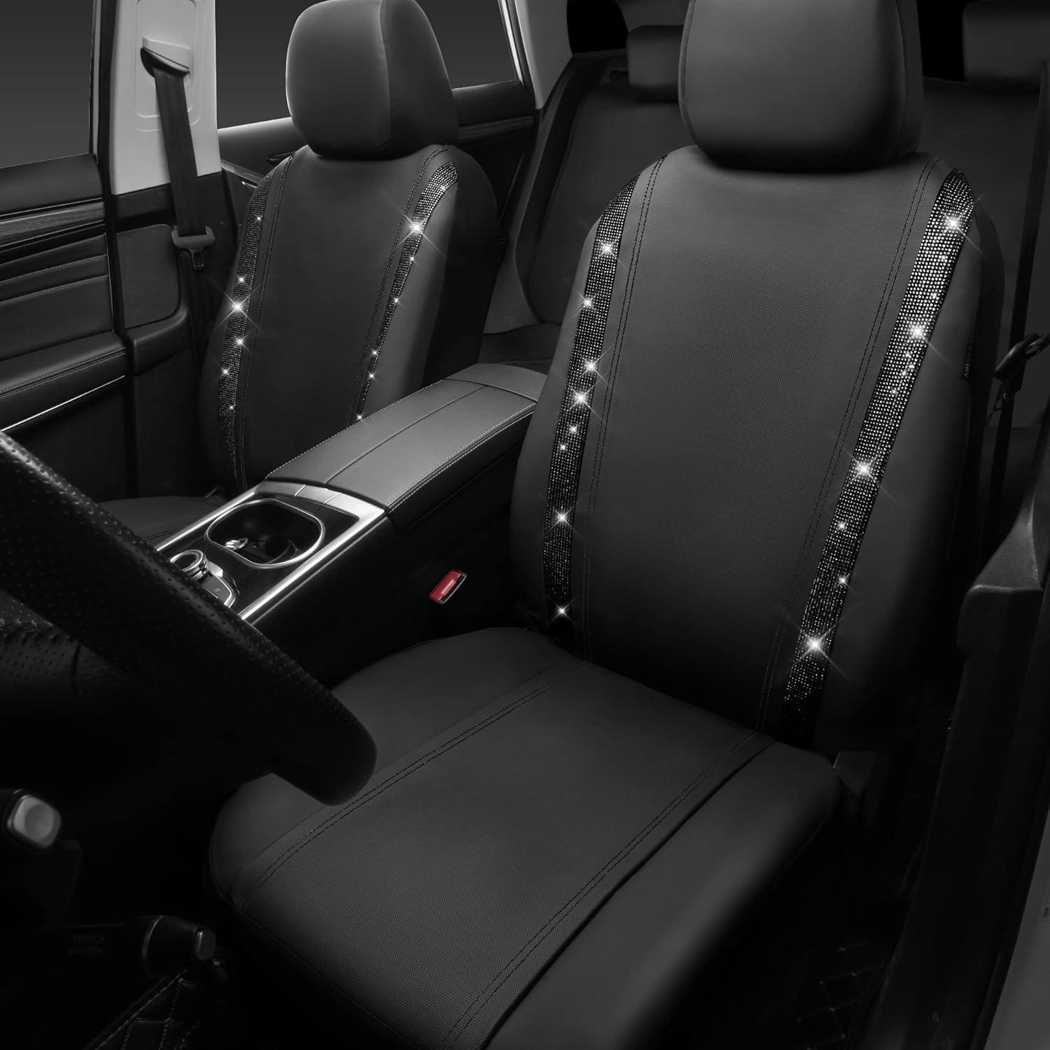 Funda de Asiento de Coche CAR PASS Negra con Brillantes 2 Pzs
