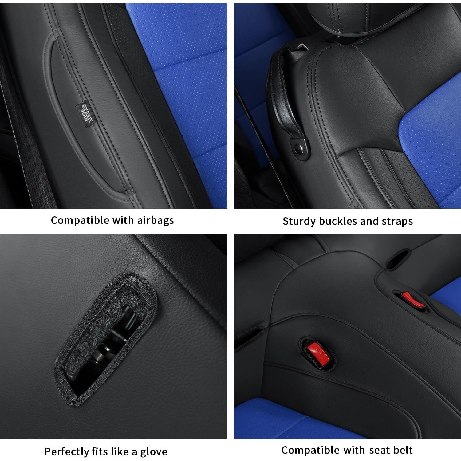 Fundas de Asiento Personalizadas GIANT PANDA para Ford Mustang 2015-2025 - Negro y Azul