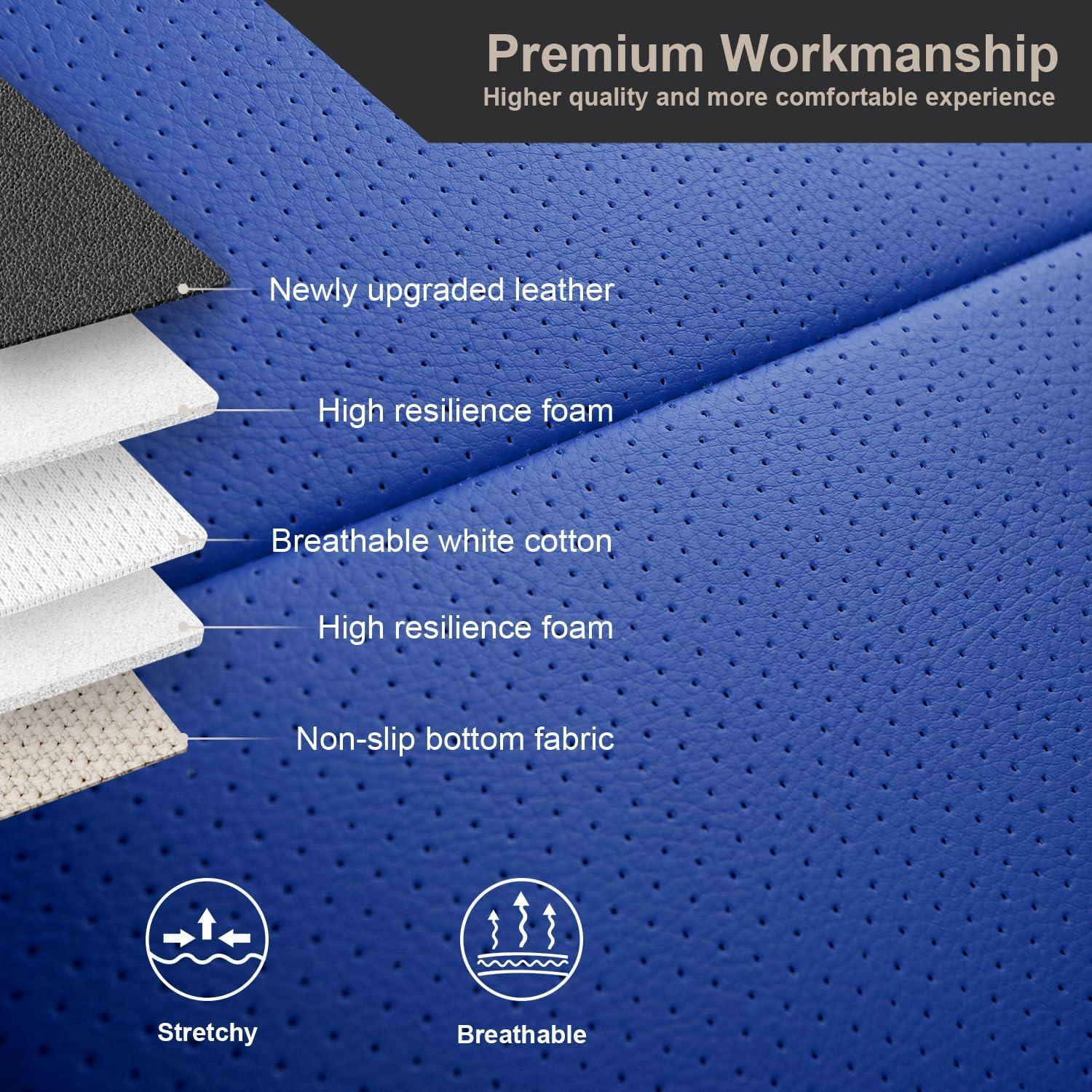 Fundas de Asiento Personalizadas GIANT PANDA para Ford Mustang 2015-2025 - Negro y Azul