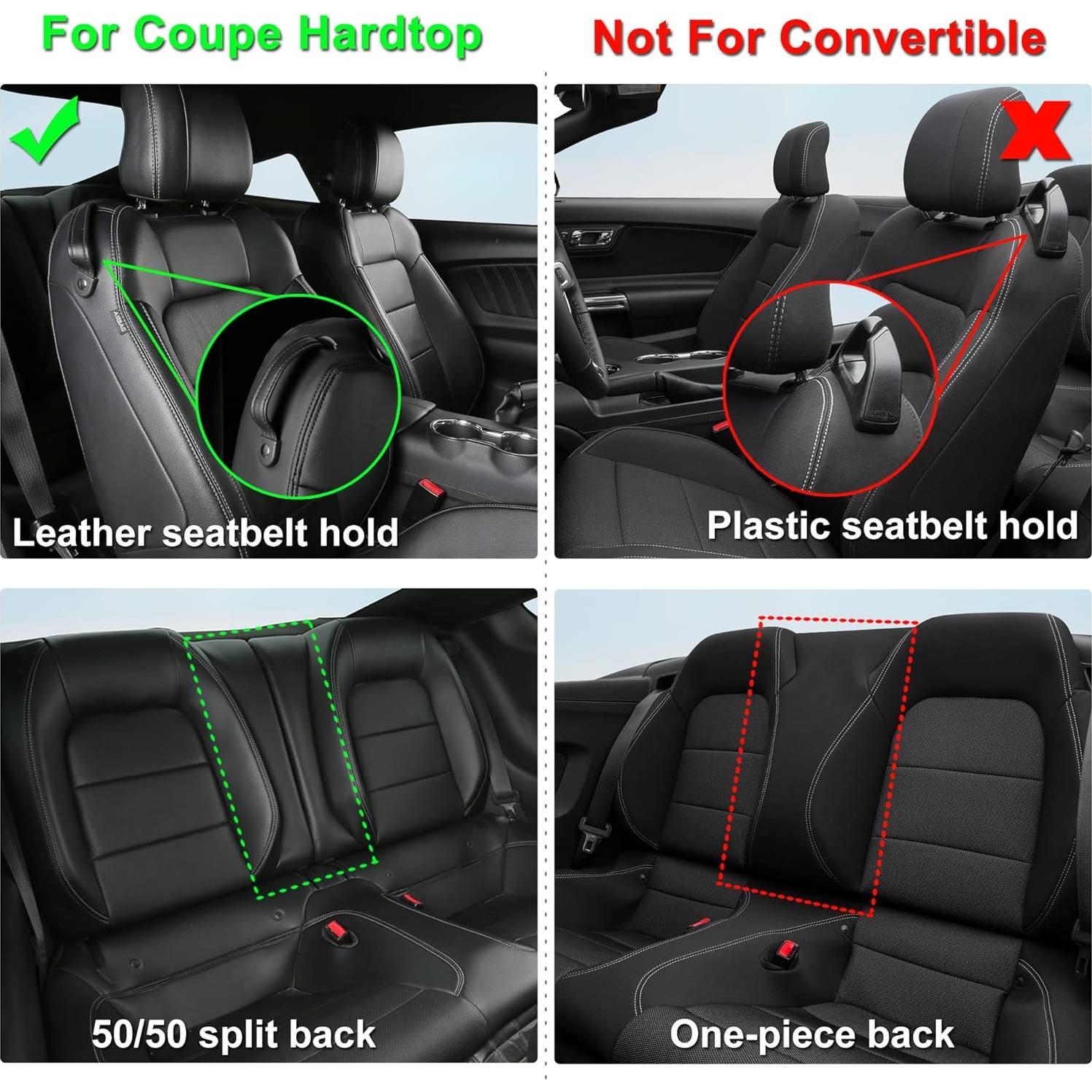 Fundas de Asiento Personalizadas GIANT PANDA para Ford Mustang 2015-2025 - Negro y Azul