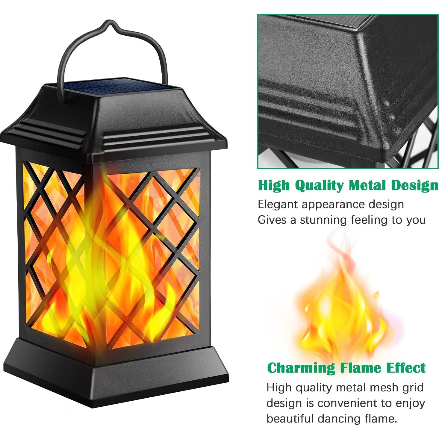 Linternas Solares TomCare 2 Paquete Metal Negro IP65