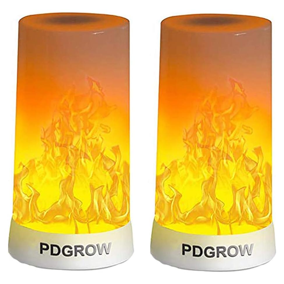Lámpara LED Efecto Llama PDGROW 4 Modos Recargable USB