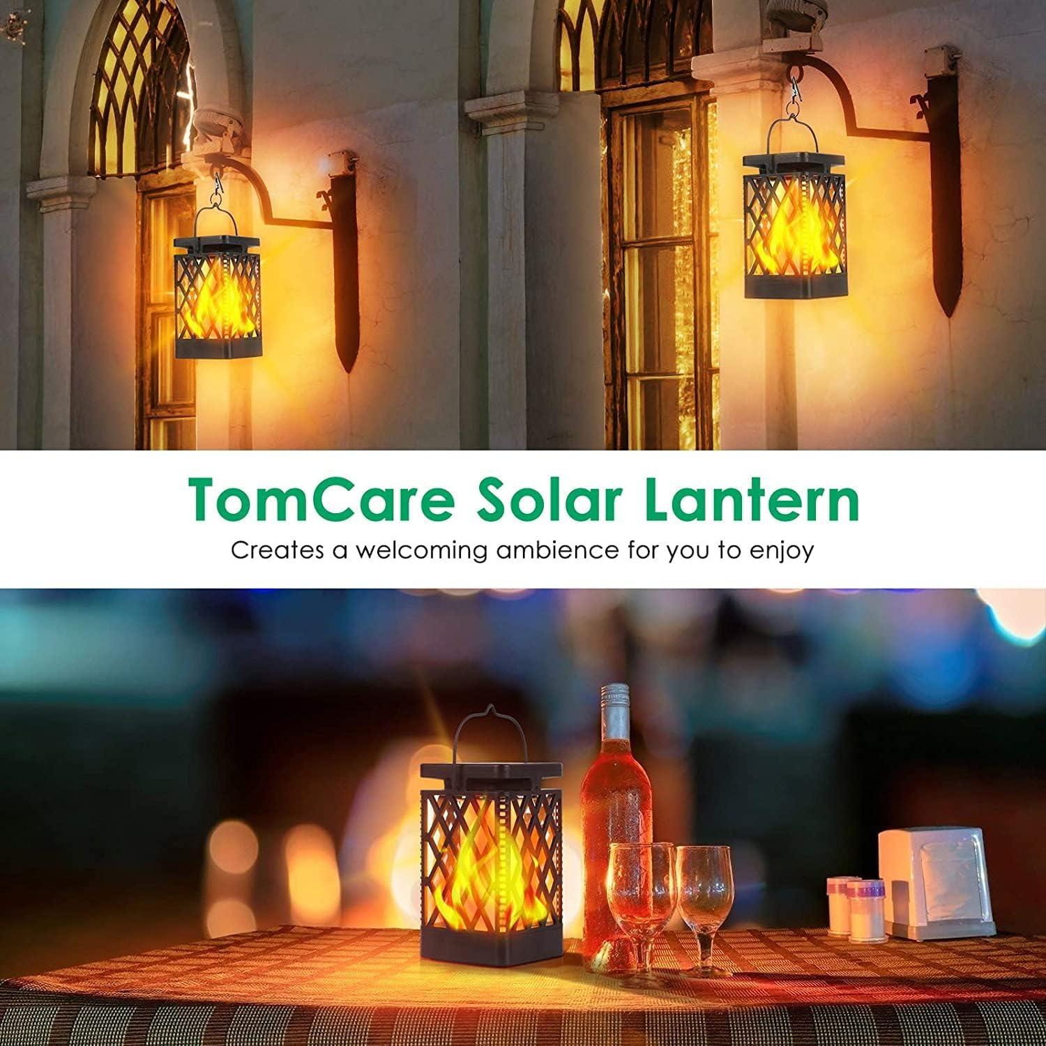 Linterna Solar Colgante TomCare 4 Paquete Negro LED IP65