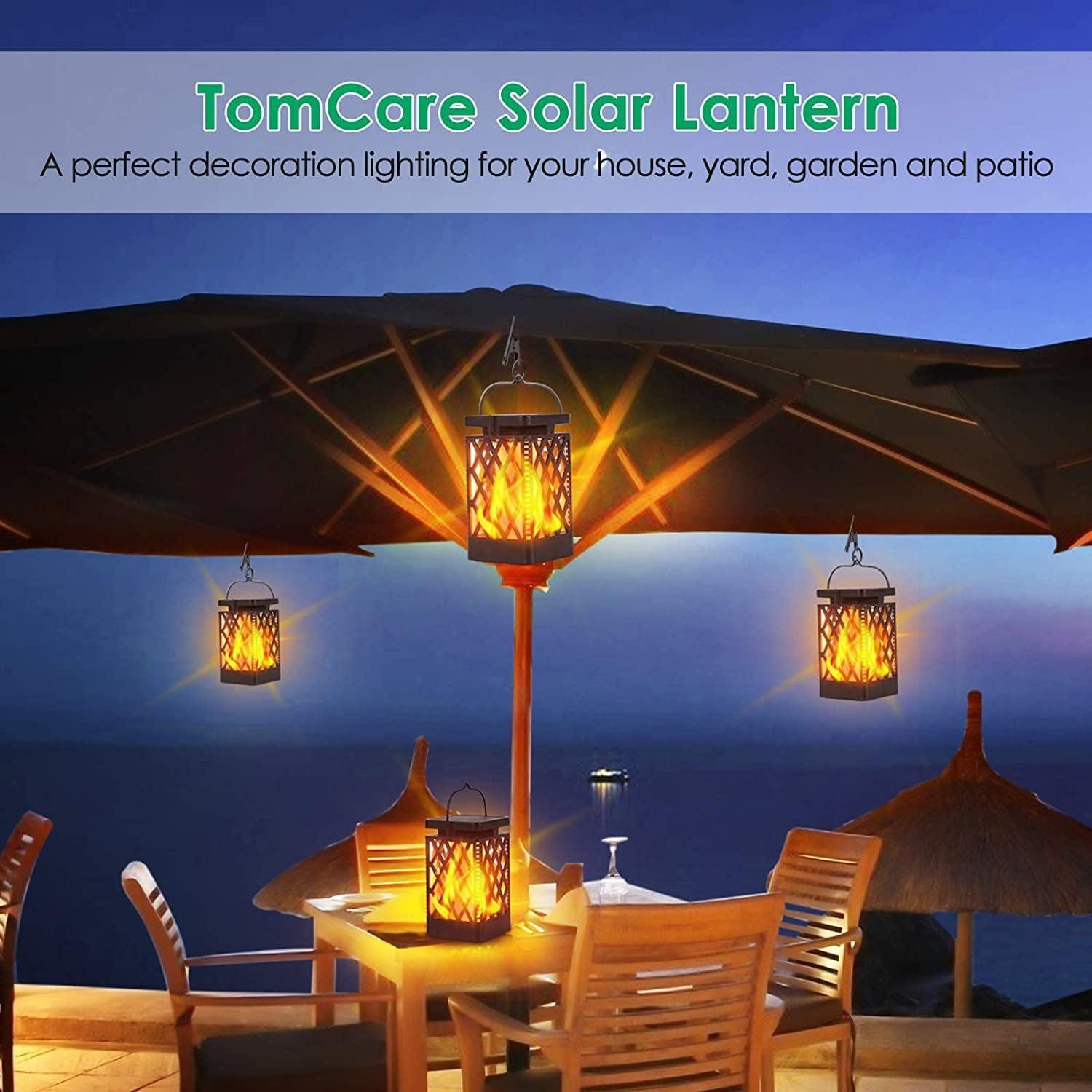 Linterna Solar Colgante TomCare 4 Paquete Negro LED IP65
