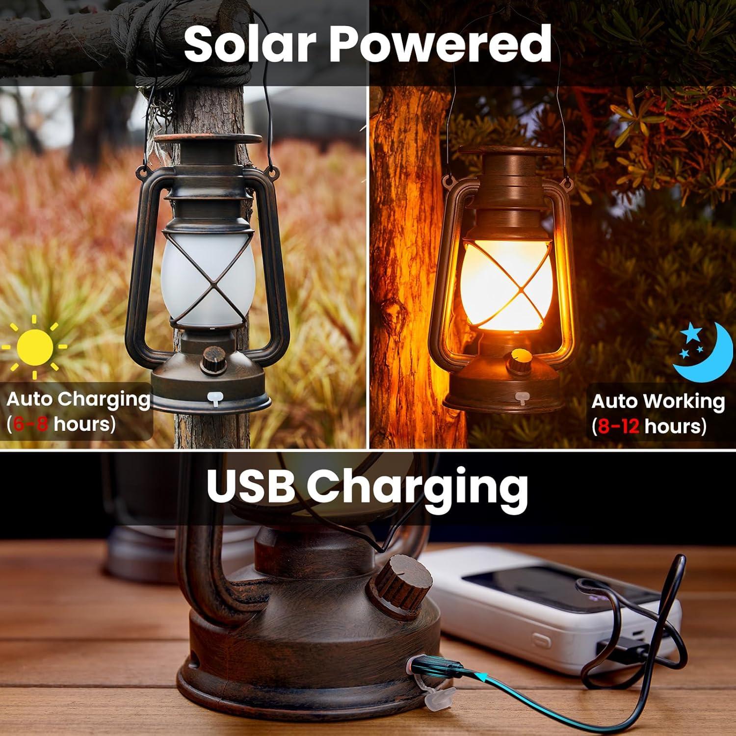 Lámparas Solares KOOPER Vintage Colgantes 2 Pzs Impermeables