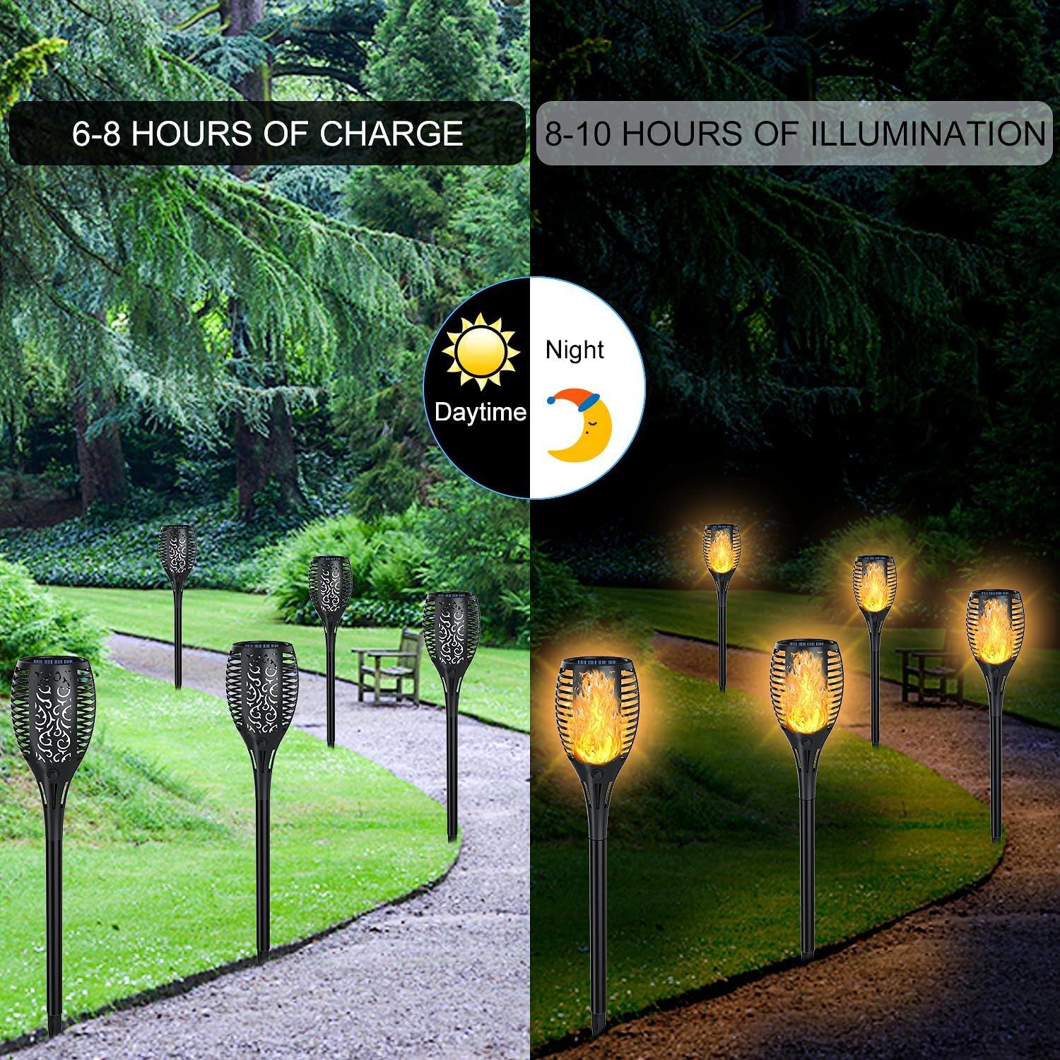 Luces Solares de Antorcha SHEDALED 4 Paquete Impermeables
