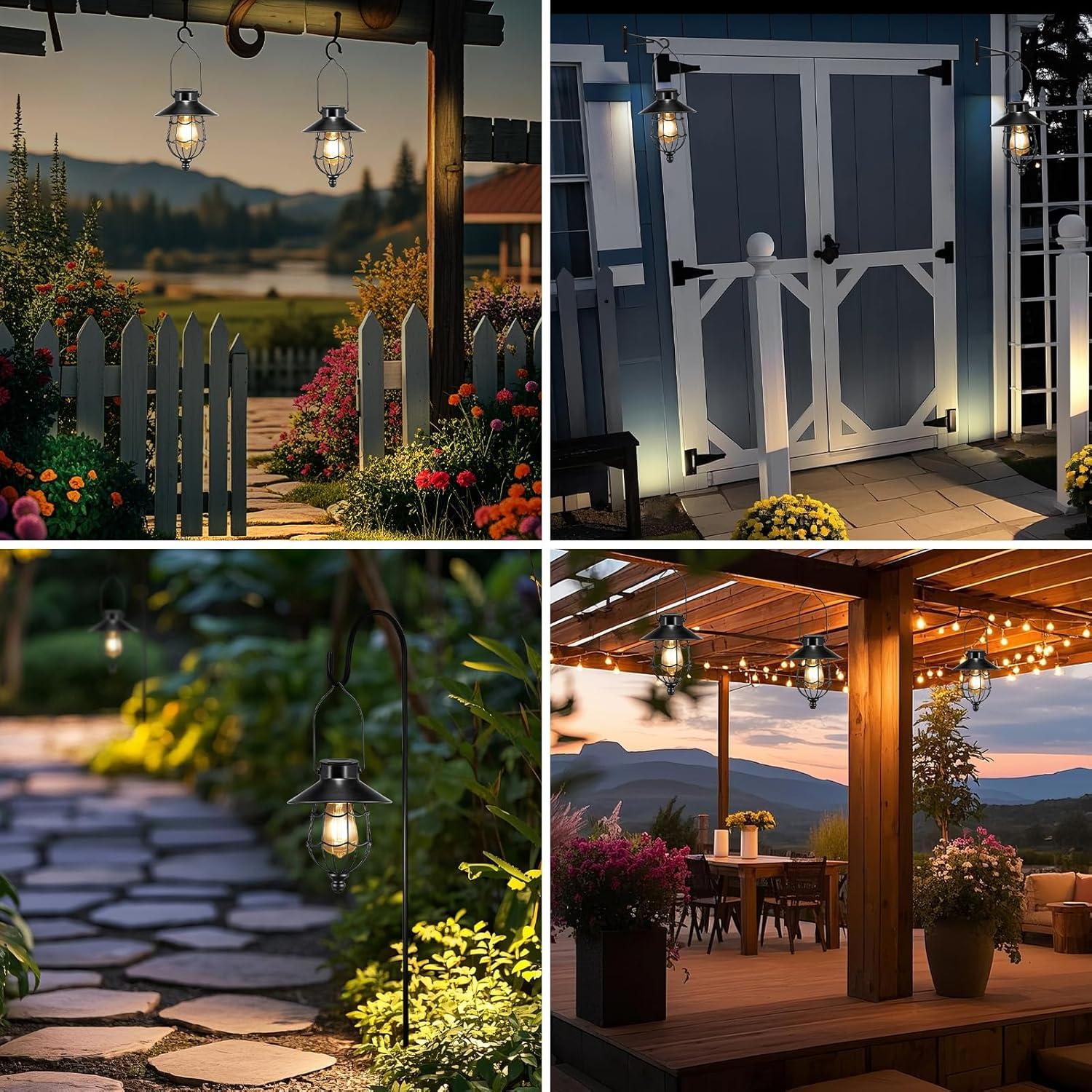 Linterna Solar Colgante Pearlstar Vintage Metal 80cm IP44