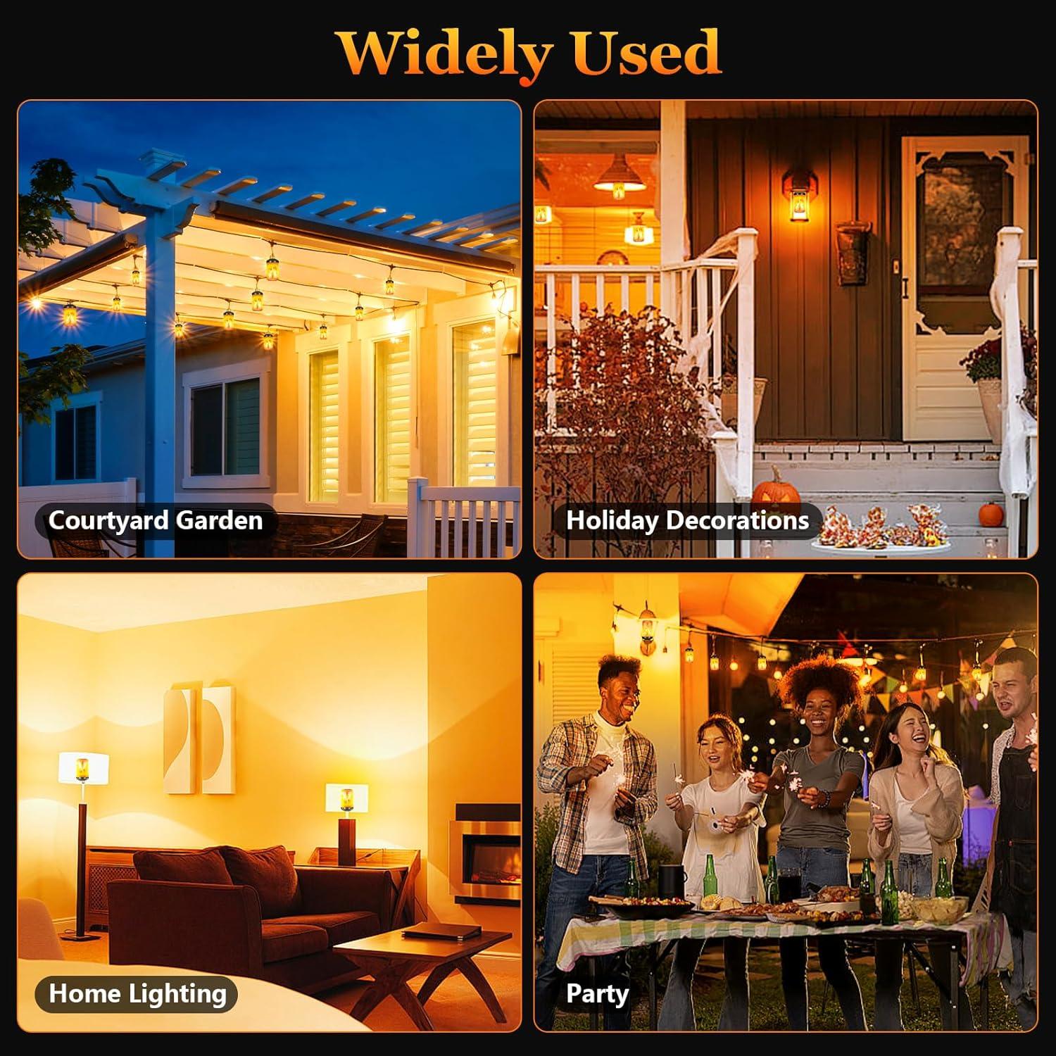 Bombillas LED de Llama Y-STOP E26 2 Paquete, 4 Modos Efecto Realista