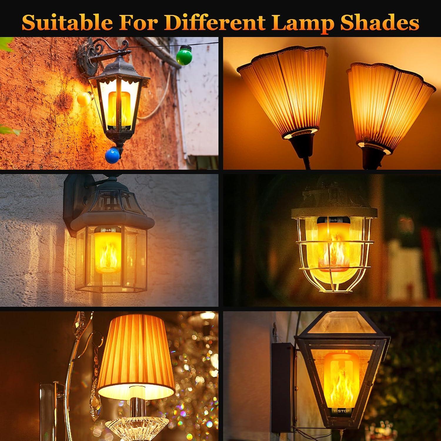 Bombillas LED de Llama Y-STOP E26 2 Paquete, 4 Modos Efecto Realista