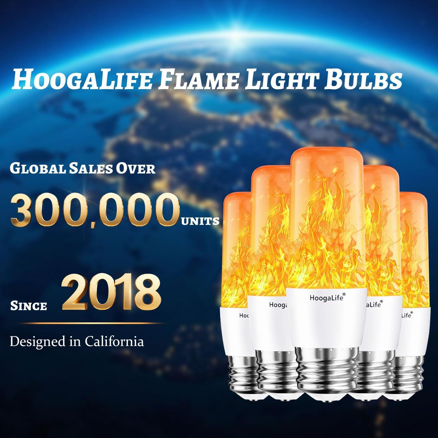 Bombillas LED de Llama HoogaLife E26 - 2 Paquete Efecto Cálido