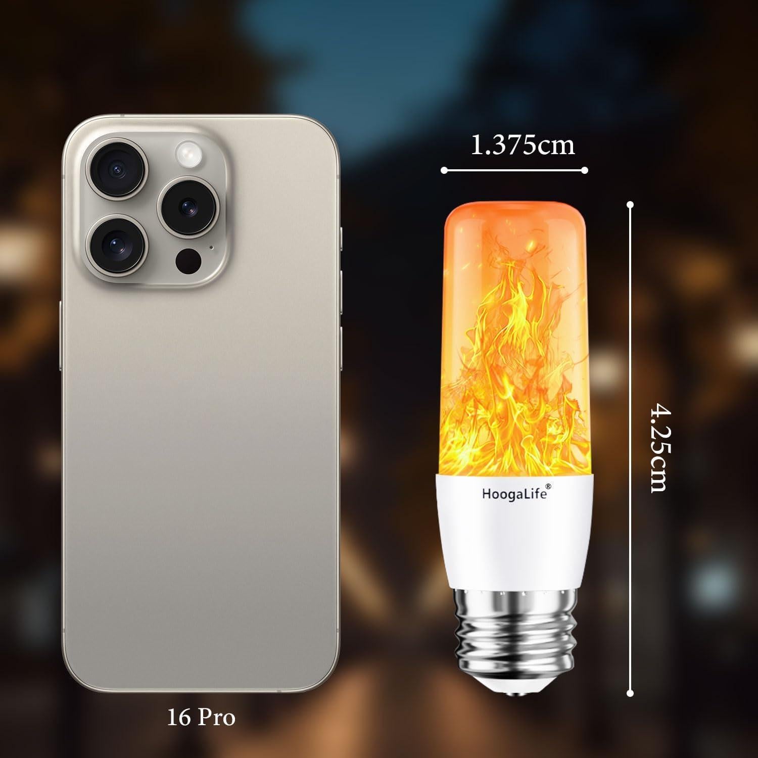 Bombillas LED de Llama HoogaLife E26 - 2 Paquete Efecto Cálido