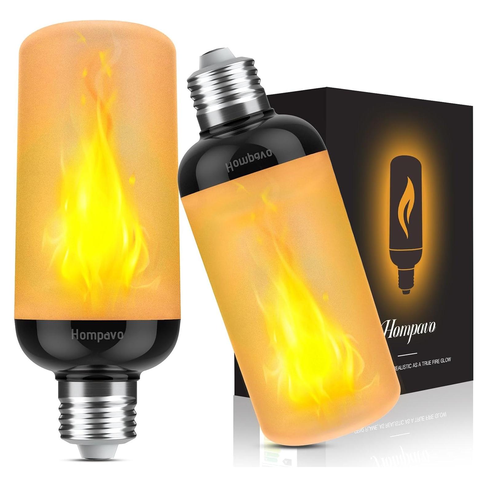 Bombillas LED de Llama Hompavo Gen2 E26 2 Paquete IP54