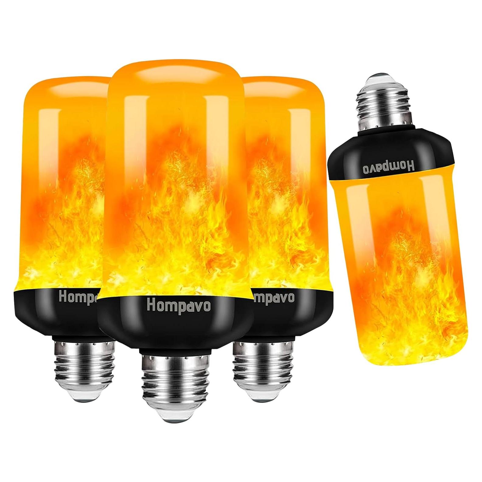 Bombillas LED de Llama Hompavo E26/E27 4 Modos 600 Lúmenes