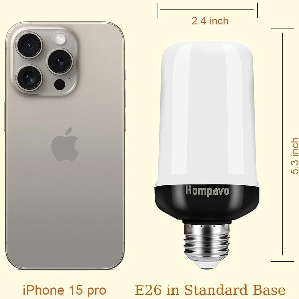 Bombillas LED de Llama Hompavo E26/E27 4 Modos 600 Lúmenes