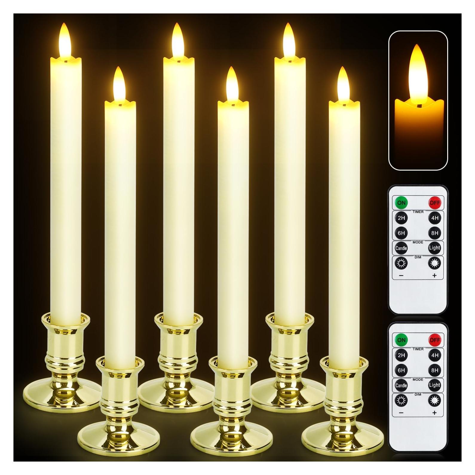 Paquete de 6 Velas LED Sin Llama YINUO LIGHT con 2 Remotos