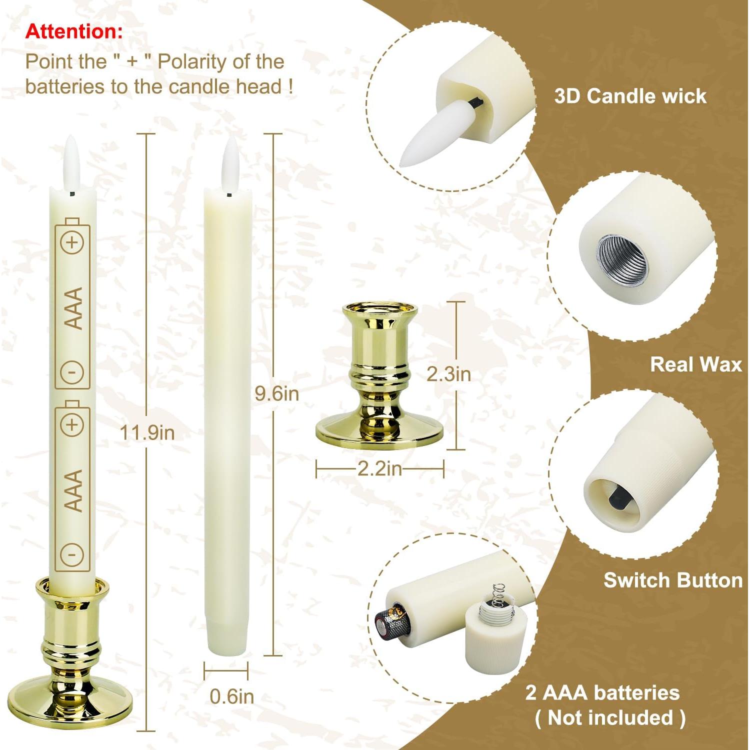 Paquete de 6 Velas LED Sin Llama YINUO LIGHT con 2 Remotos