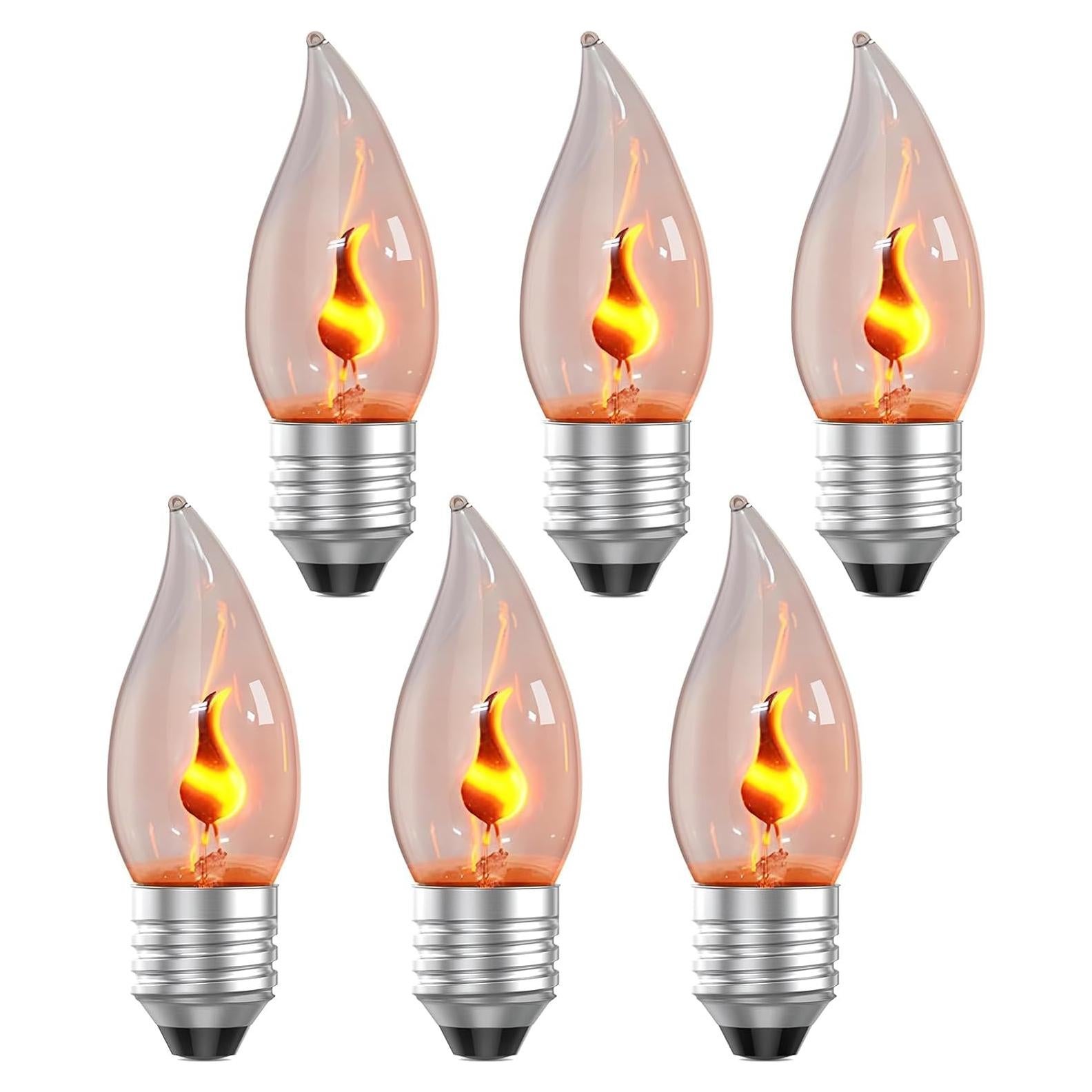 Bombillas de Luz de Llama LED Hompavo E26 - Paquete de 6