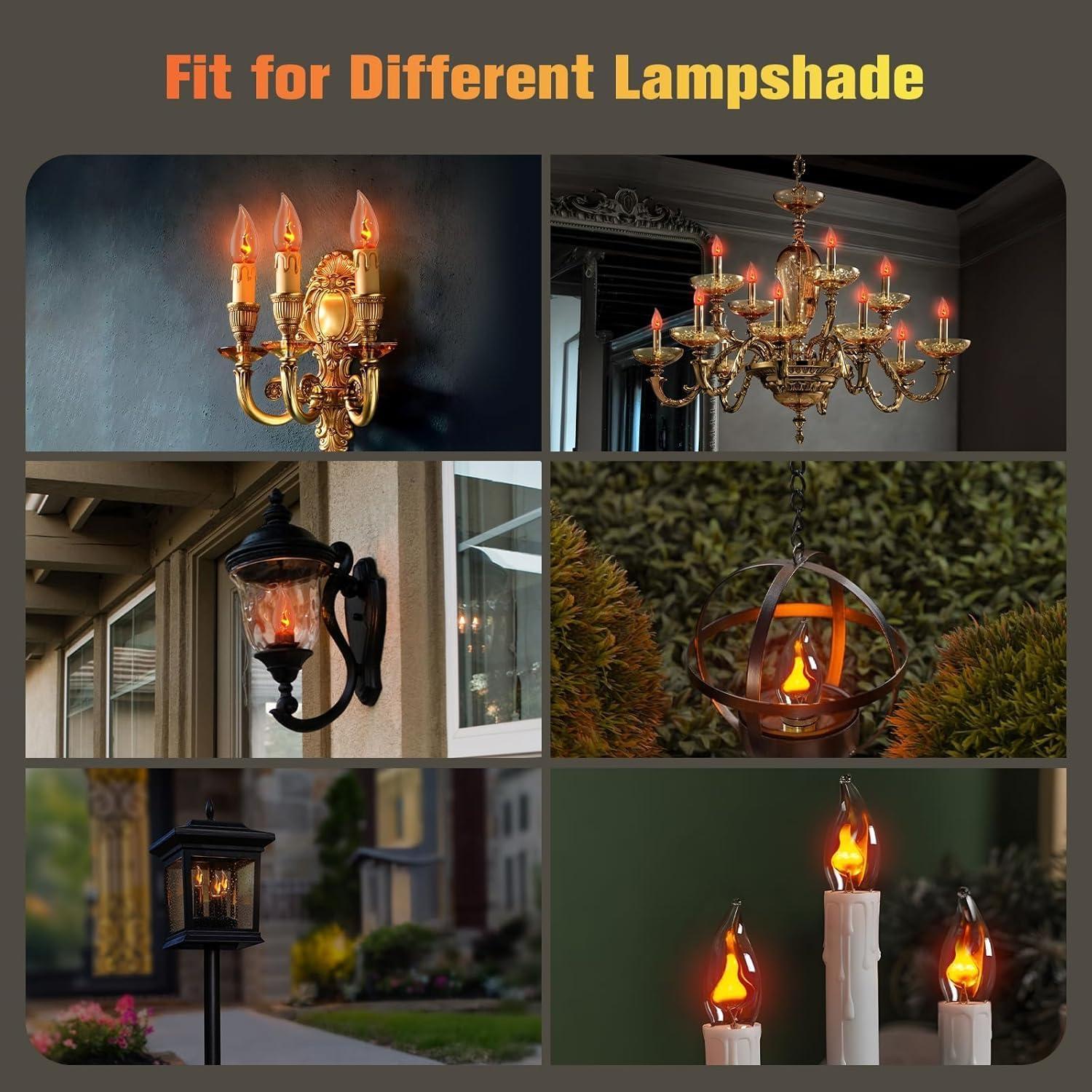 Bombillas de Luz de Llama LED Hompavo E26 - Paquete de 6