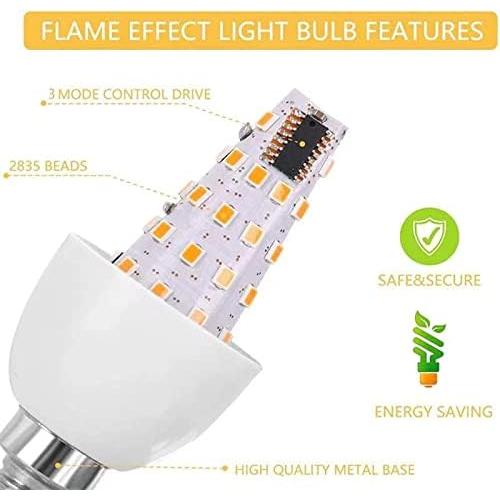Bombilla LED Efecto Llama E26 4W Amarillo Cálido para Decoración