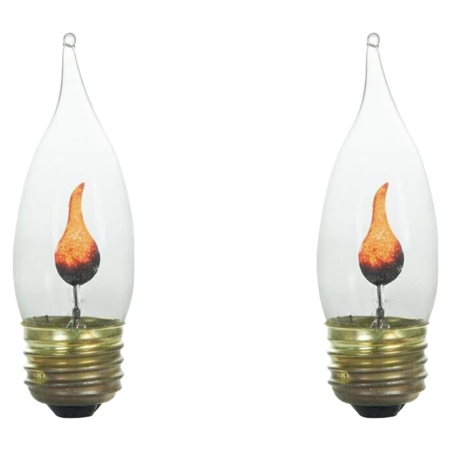 Paquete de 2 Bombillas Incandescentes E26 Efecto Llama Realista
